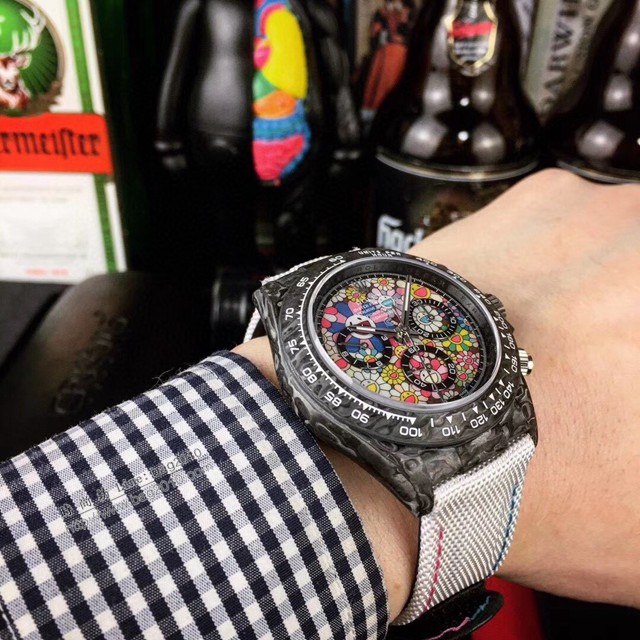 勞力士複刻手錶 Rolex迪通拿系列男表 WWF Factory新品推薦 碳纖花紋Rolex高端男士腕表  gjs2309